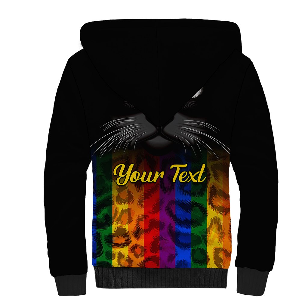 Personalised Ally Cat Sherpa Hoodie 2023 National Coming Out Day - Wonder Print Shop