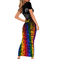 Personalised Ally Cat Short Sleeve Bodycon Dress 2023 National Coming Out Day - Wonder Print Shop