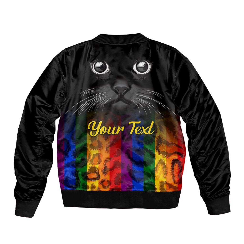 Personalised Ally Cat Sleeve Zip Bomber Jacket 2023 National Coming Out Day - Wonder Print Shop