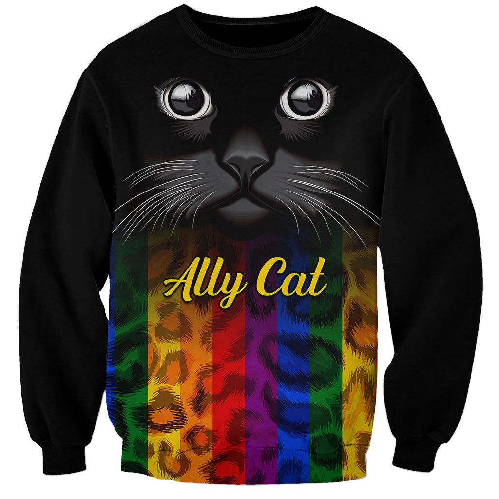 Personalised Ally Cat Sweatshirt 2023 National Coming Out Day - Wonder Print Shop