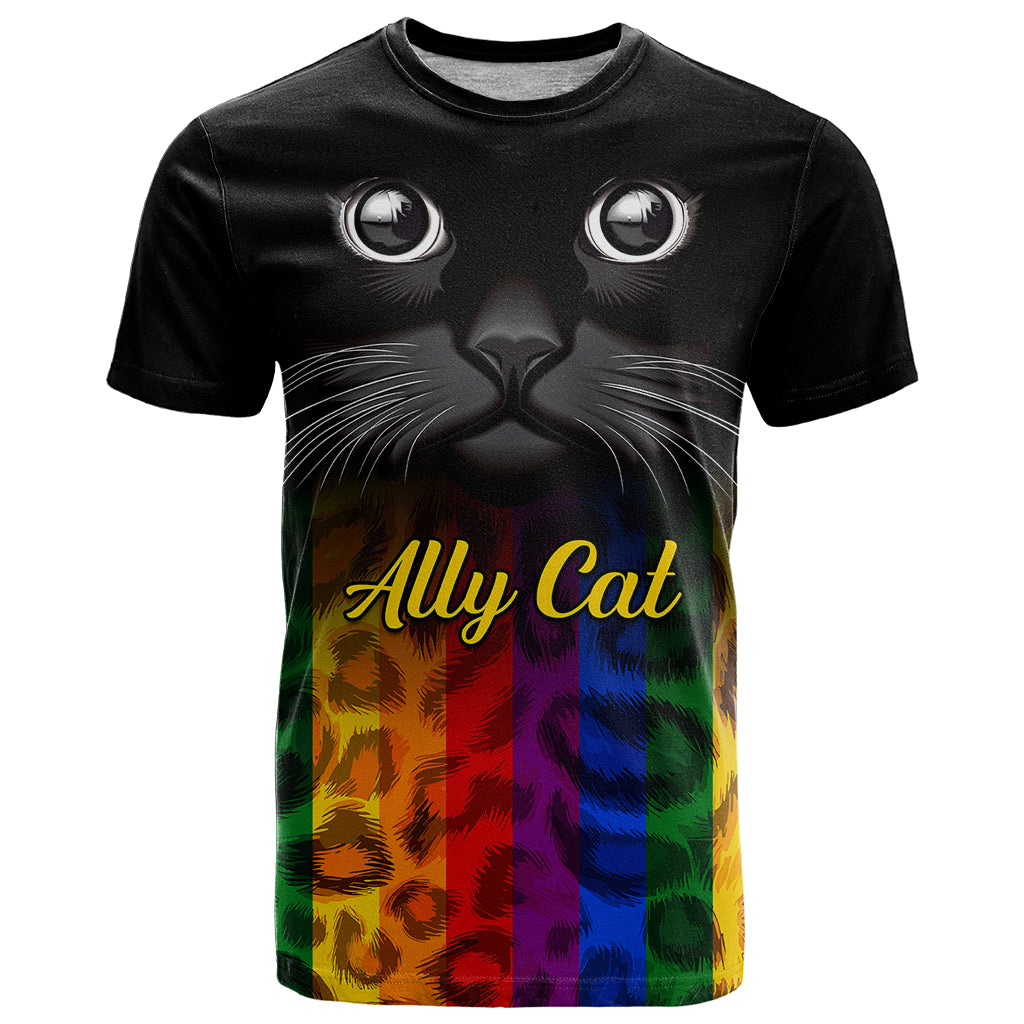 Personalised Ally Cat T Shirt 2023 National Coming Out Day - Wonder Print Shop