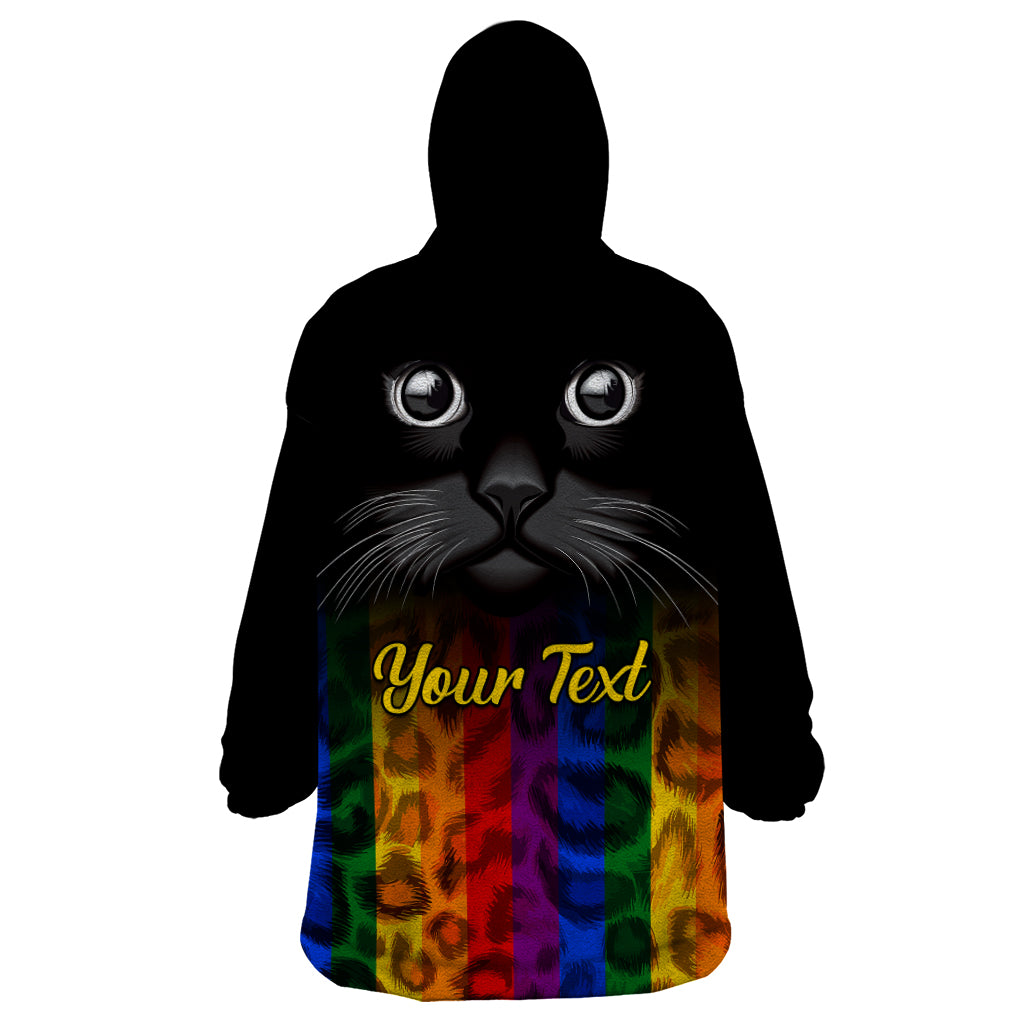 Personalised Ally Cat Wearable Blanket Hoodie 2023 National Coming Out Day - Wonder Print Shop