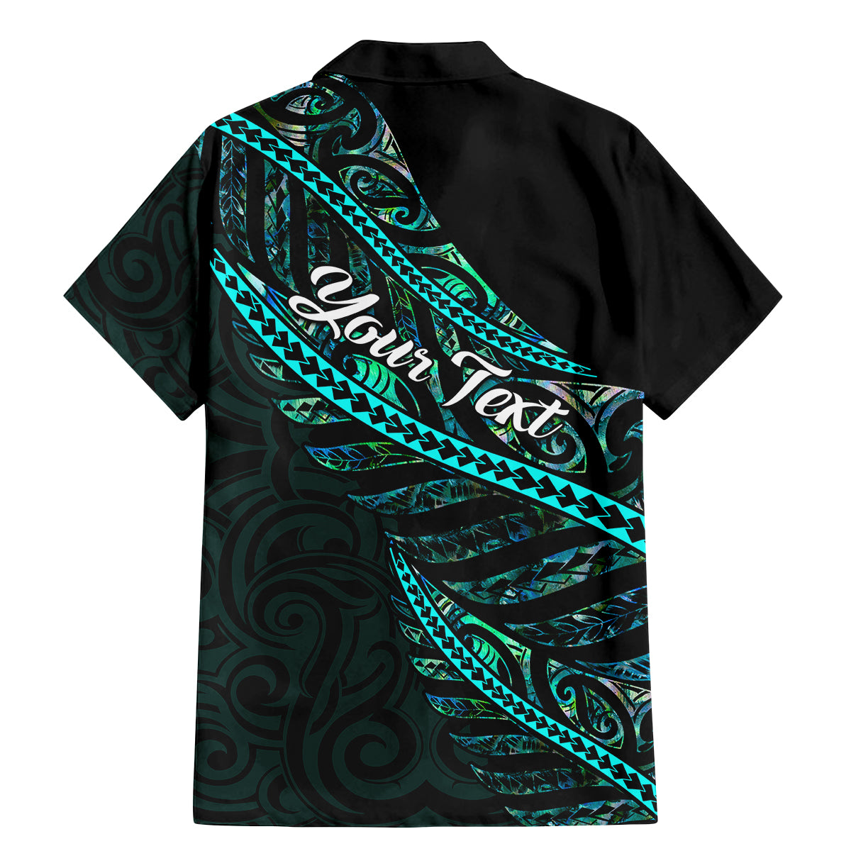 Personalised Aotearoa Family Matching Mermaid Dress and Hawaiian Shirt Silver Fern Mix Paua Shell Polynesian Pattern - Wonder Print Shop