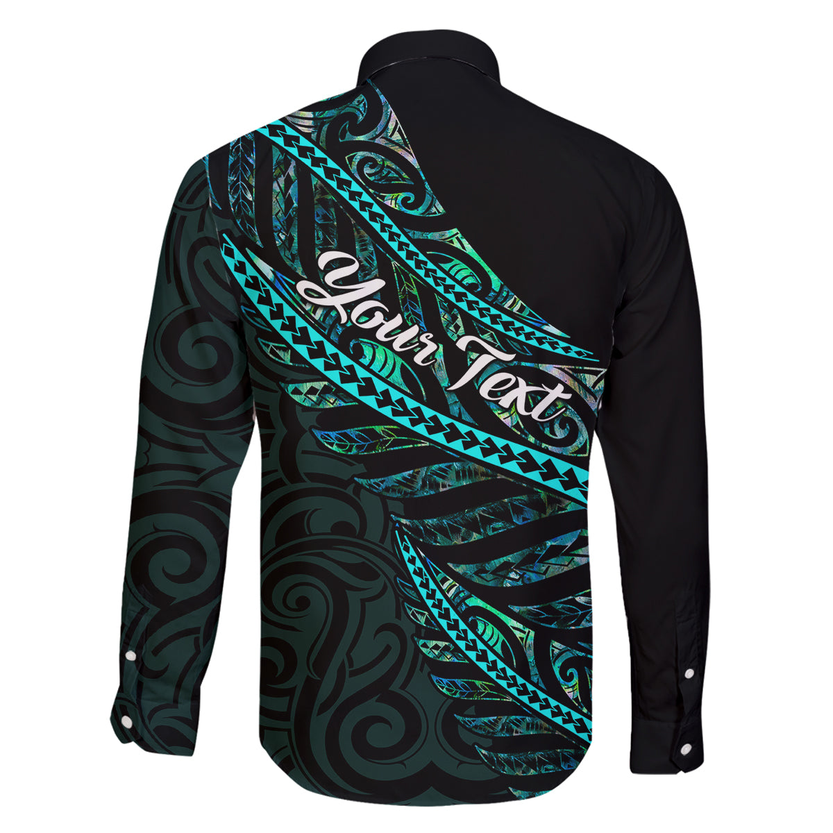 Personalised Aotearoa Family Matching Summer Maxi Dress and Hawaiian Shirt Silver Fern Mix Paua Shell Polynesian Pattern - Wonder Print Shop