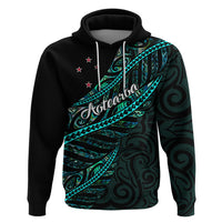 Personalised Aotearoa Hoodie Silver Fern Mix Paua Shell Polynesian Pattern - Wonder Print Shop