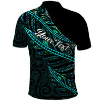 Personalised Aotearoa Polo Shirt Silver Fern Mix Paua Shell Polynesian Pattern - Wonder Print Shop