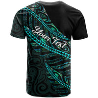 Personalised Aotearoa T Shirt Silver Fern Mix Paua Shell Polynesian Pattern - Wonder Print Shop