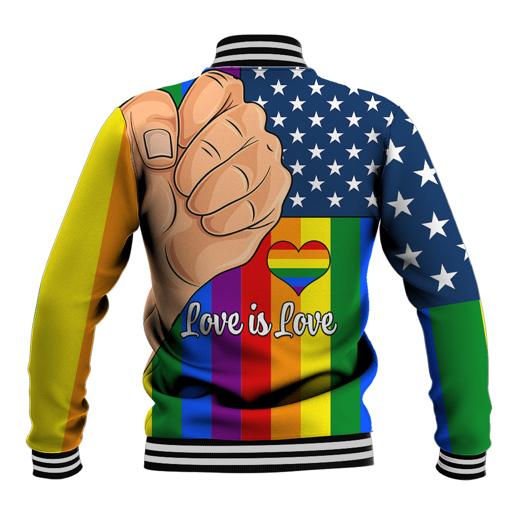 Love is Love Baseball Jacket 2023 National Coming Out Day - Wonder Print Shop