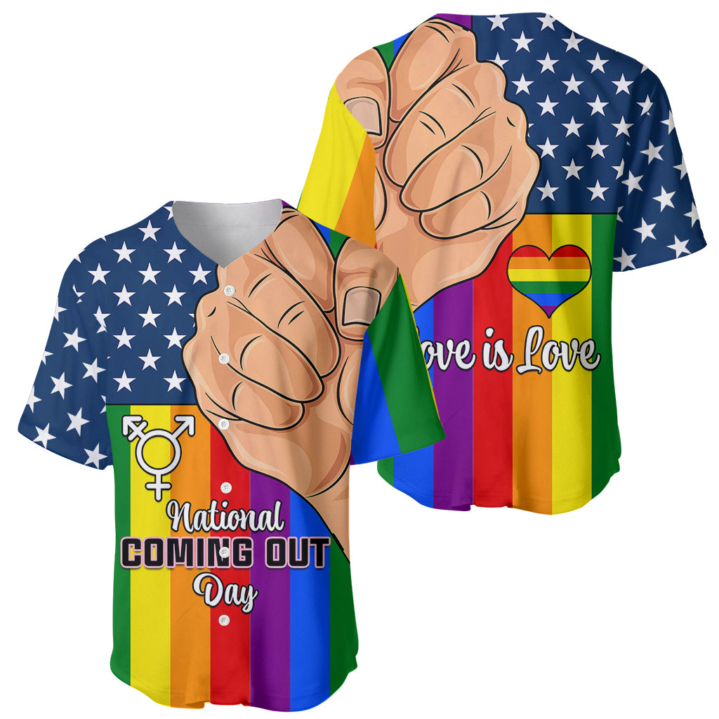 Love is Love Baseball Jersey 2023 National Coming Out Day - Wonder Print Shop