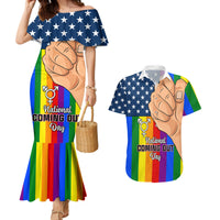 Love is Love Couples Matching Mermaid Dress and Hawaiian Shirt 2023 National Coming Out Day - Wonder Print Shop