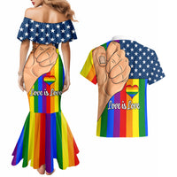 Love is Love Couples Matching Mermaid Dress and Hawaiian Shirt 2023 National Coming Out Day - Wonder Print Shop