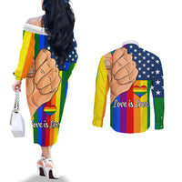 love-is-love-couples-matching-off-the-shoulder-long-sleeve-dress-and-long-sleeve-button-shirts-2023-national-coming-out-day