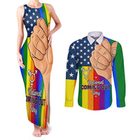 Love is Love Couples Matching Tank Maxi Dress and Long Sleeve Button Shirts 2023 National Coming Out Day - Wonder Print Shop