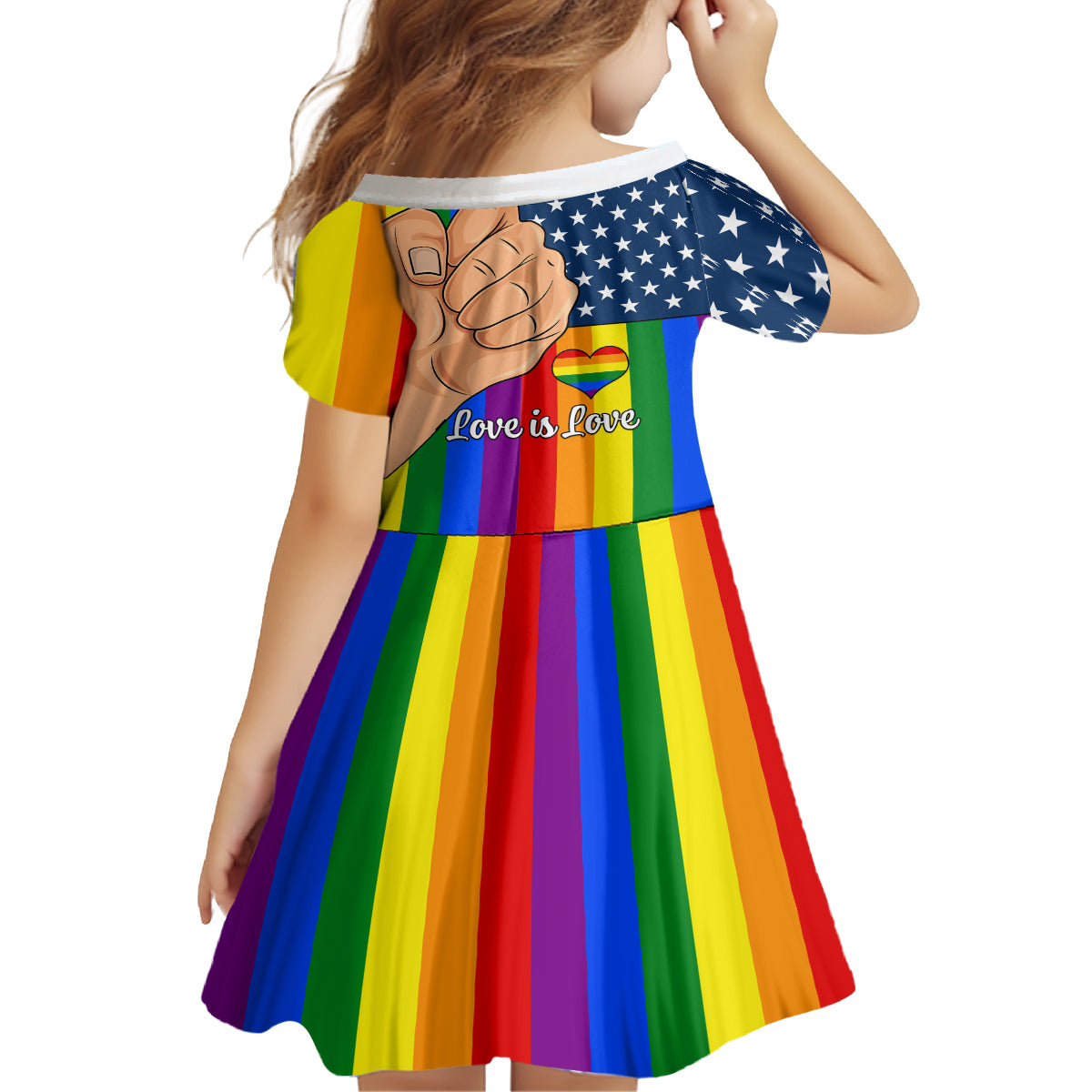 Love is Love Family Matching Off Shoulder Long Sleeve Dress and Hawaiian Shirt 2023 National Coming Out Day - Wonder Print Shop