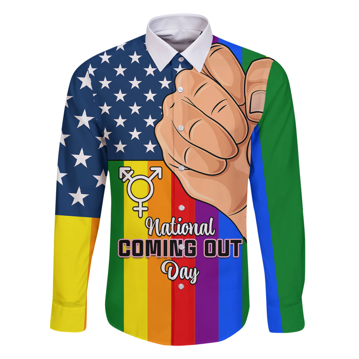 Love is Love Family Matching Off Shoulder Long Sleeve Dress and Hawaiian Shirt 2023 National Coming Out Day - Wonder Print Shop