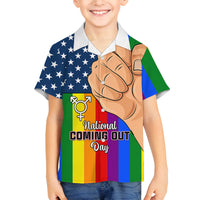 Love is Love Family Matching Off Shoulder Long Sleeve Dress and Hawaiian Shirt 2023 National Coming Out Day - Wonder Print Shop