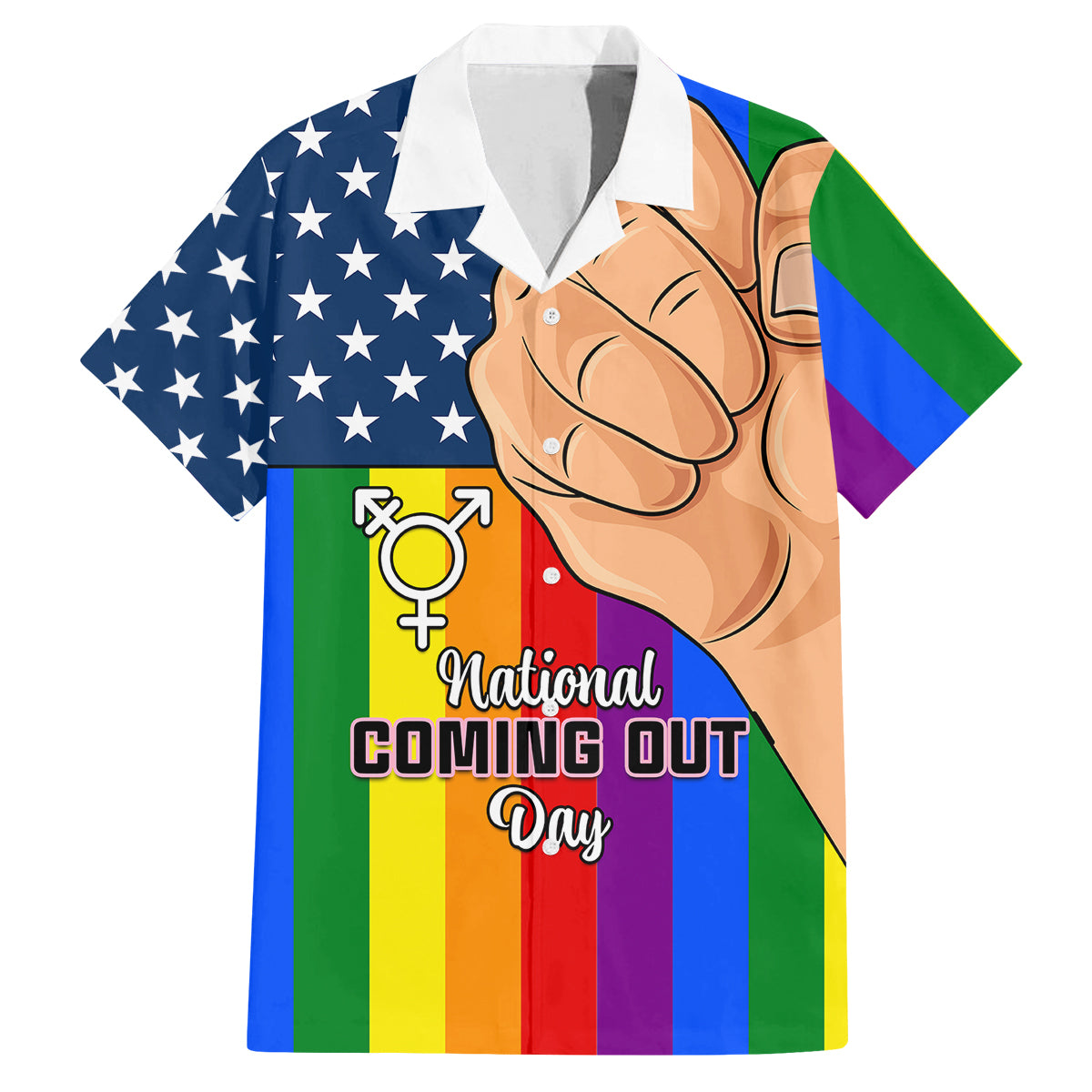 Love is Love Family Matching Off Shoulder Short Dress and Hawaiian Shirt 2023 National Coming Out Day - Wonder Print Shop