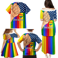 Love is Love Family Matching Puletasi Dress and Hawaiian Shirt 2023 National Coming Out Day - Wonder Print Shop