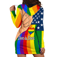 Love is Love Hoodie Dress 2023 National Coming Out Day - Wonder Print Shop