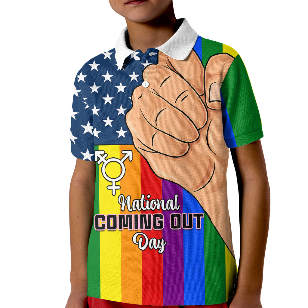 Love is Love Kid Polo Shirt 2023 National Coming Out Day - Wonder Print Shop