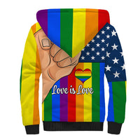 Love is Love Sherpa Hoodie 2023 National Coming Out Day - Wonder Print Shop