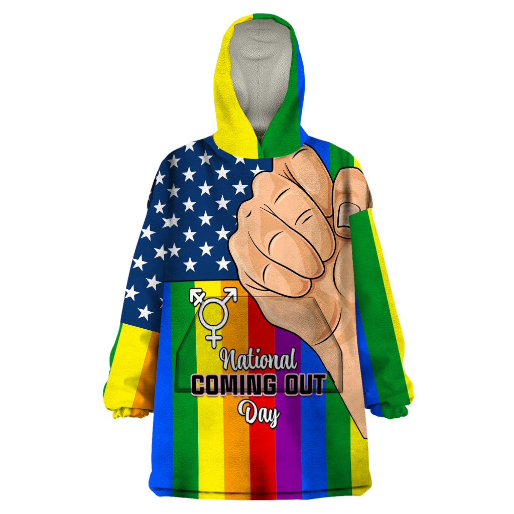 Love is Love Wearable Blanket Hoodie 2023 National Coming Out Day - Wonder Print Shop