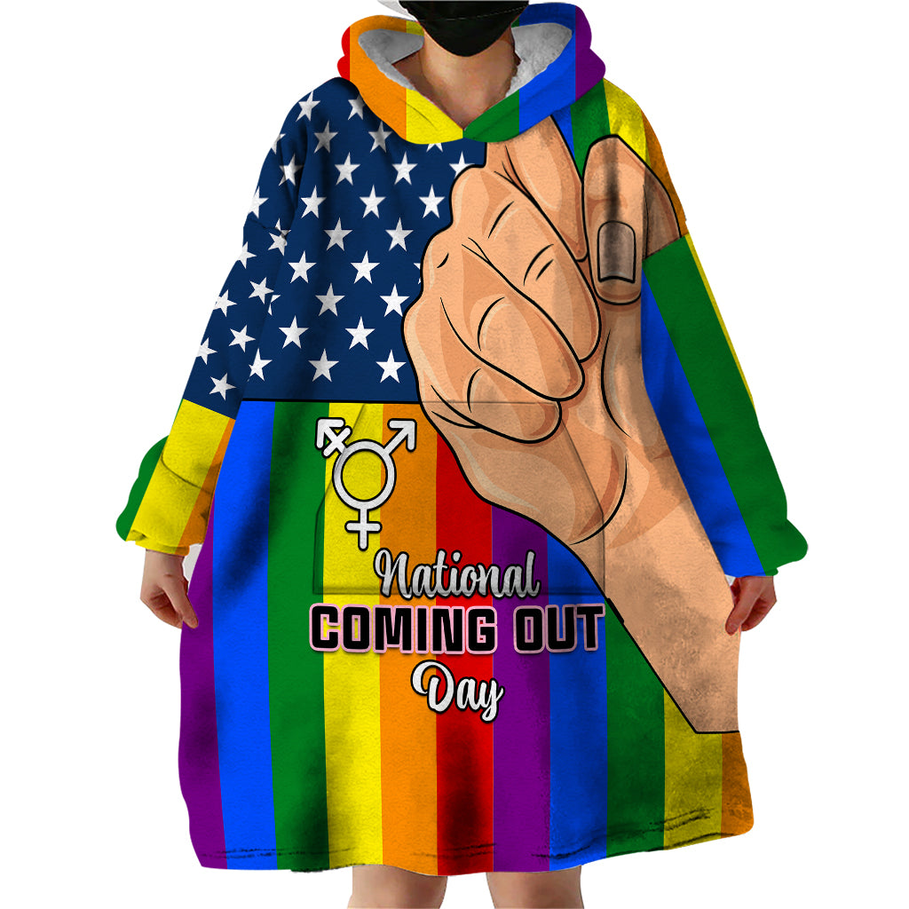 Love is Love Wearable Blanket Hoodie 2023 National Coming Out Day - Wonder Print Shop