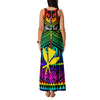 Personalised Hawaii Family Matching Tank Maxi Dress and Hawaiian Shirt Kanaka Maoli Kakau 2023 National Coming Out Day - Wonder Print Shop