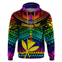 Personalised Hawaii Hoodie Kanaka Maoli Kakau 2023 National Coming Out Day - Wonder Print Shop