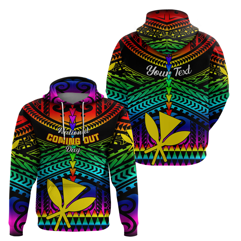 Personalised Hawaii Hoodie Kanaka Maoli Kakau 2023 National Coming Out Day - Wonder Print Shop