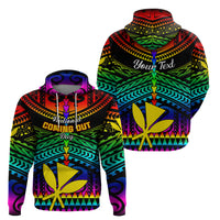 Personalised Hawaii Hoodie Kanaka Maoli Kakau 2023 National Coming Out Day - Wonder Print Shop