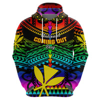 Personalised Hawaii Hoodie Kanaka Maoli Kakau 2023 National Coming Out Day - Wonder Print Shop