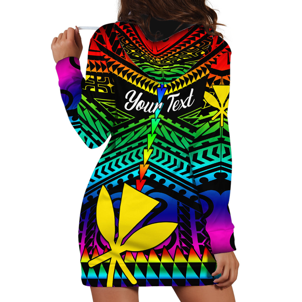 Personalised Hawaii Hoodie Dress Kanaka Maoli Kakau 2023 National Coming Out Day - Wonder Print Shop