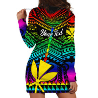 Personalised Hawaii Hoodie Dress Kanaka Maoli Kakau 2023 National Coming Out Day - Wonder Print Shop