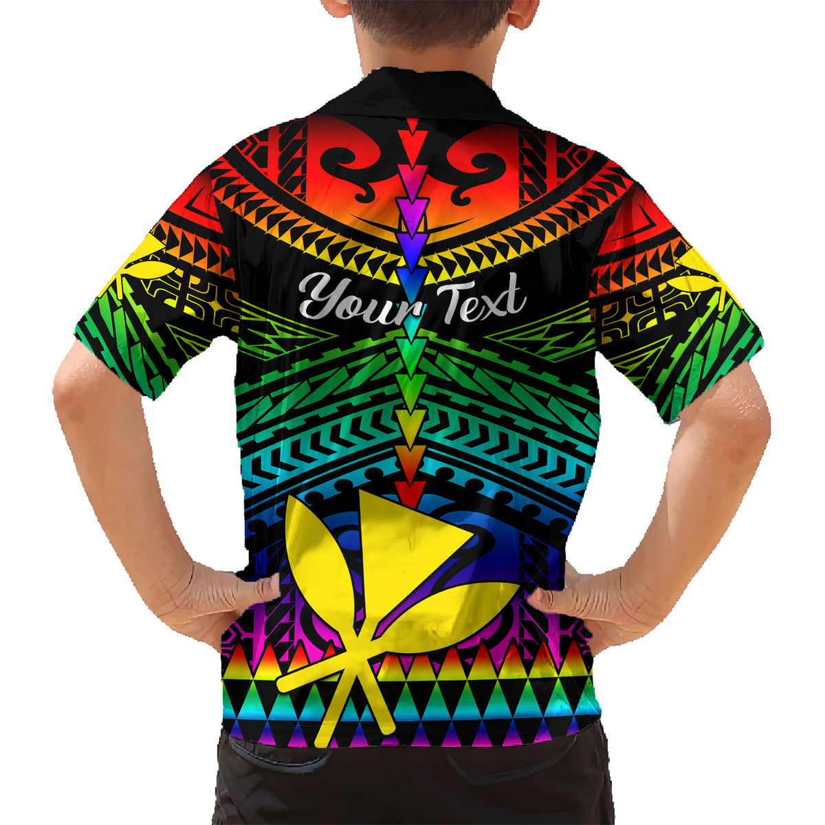 Personalised Hawaii Kid Hawaiian Shirt Kanaka Maoli Kakau 2023 National Coming Out Day - Wonder Print Shop