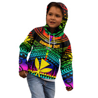 Personalised Hawaii Kid Hoodie Kanaka Maoli Kakau 2023 National Coming Out Day - Wonder Print Shop