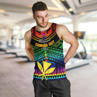 Personalised Hawaii Men Tank Top Kanaka Maoli Kakau 2023 National Coming Out Day - Wonder Print Shop