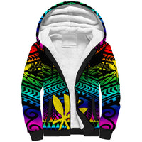 Personalised Hawaii Sherpa Hoodie Kanaka Maoli Kakau 2023 National Coming Out Day - Wonder Print Shop