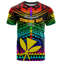 Personalised Hawaii T Shirt Kanaka Maoli Kakau 2023 National Coming Out Day - Wonder Print Shop