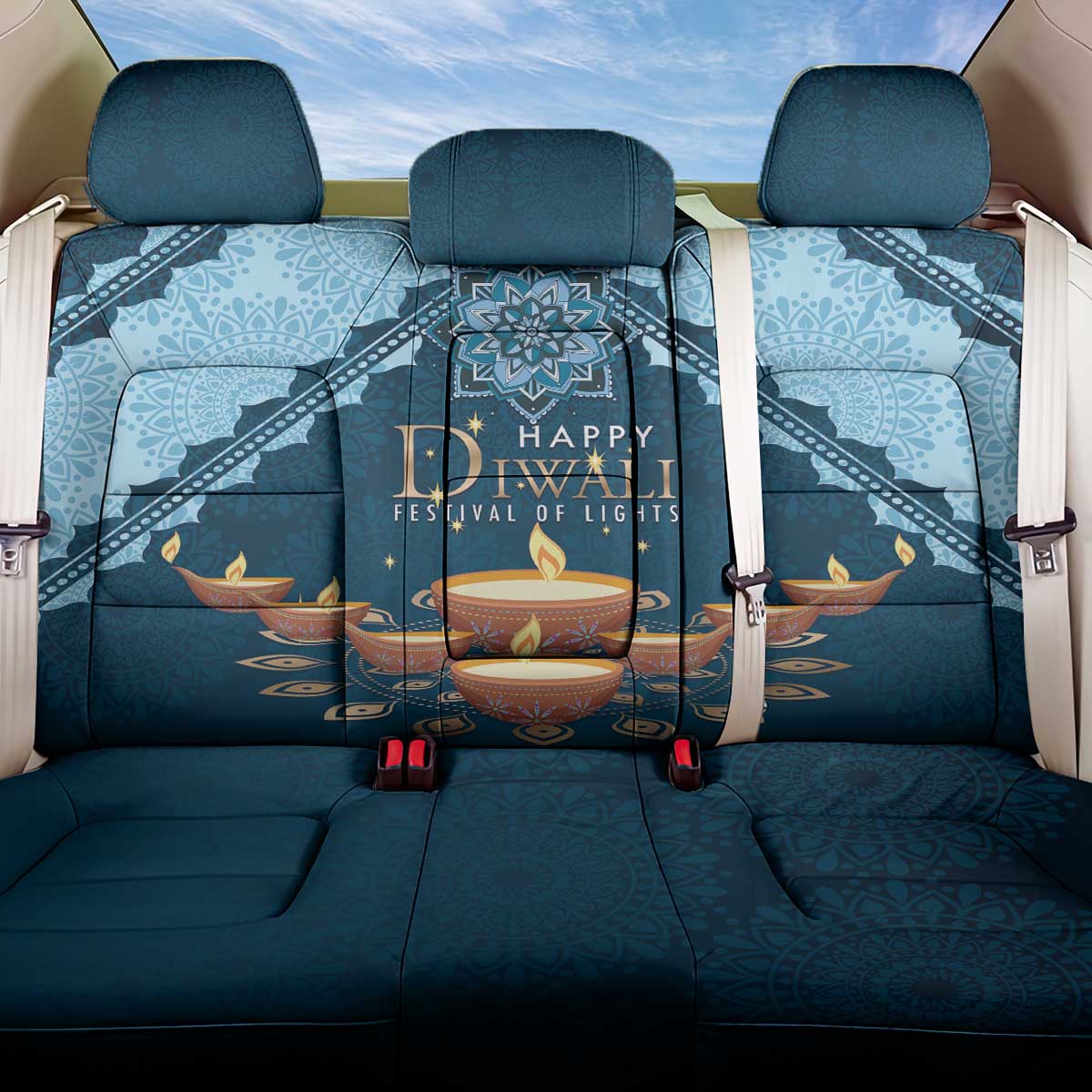 Diwali Back Car Seat Cover Festival of Lights - Wonder Print Shop