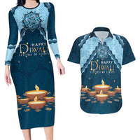 Personalized Diwali Couples Matching Long Sleeve Bodycon Dress and Hawaiian Shirt Festival of Lights - Wonder Print Shop