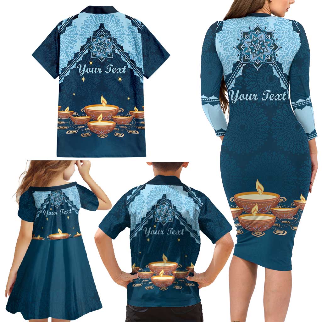 Personalized Diwali Family Matching Long Sleeve Bodycon Dress and Hawaiian Shirt Festival of Lights - Wonder Print Shop