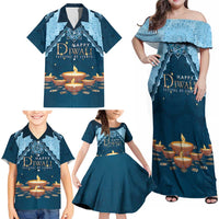 Personalized Diwali Family Matching Off Shoulder Maxi Dress and Hawaiian Shirt Festival of Lights - Wonder Print Shop