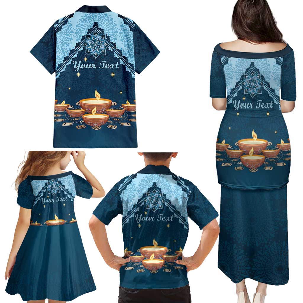 Personalized Diwali Family Matching Puletasi and Hawaiian Shirt Festival of Lights - Wonder Print Shop