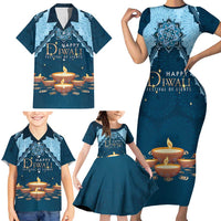 Personalized Diwali Family Matching Short Sleeve Bodycon Dress and Hawaiian Shirt Festival of Lights - Wonder Print Shop