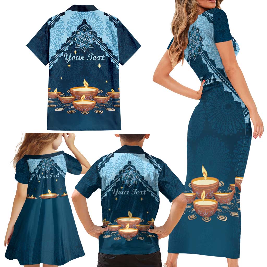 Personalized Diwali Family Matching Short Sleeve Bodycon Dress and Hawaiian Shirt Festival of Lights - Wonder Print Shop
