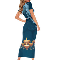 Personalized Diwali Family Matching Short Sleeve Bodycon Dress and Hawaiian Shirt Festival of Lights - Wonder Print Shop