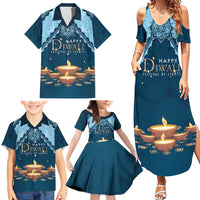 Personalized Diwali Family Matching Summer Maxi Dress and Hawaiian Shirt Festival of Lights - Wonder Print Shop