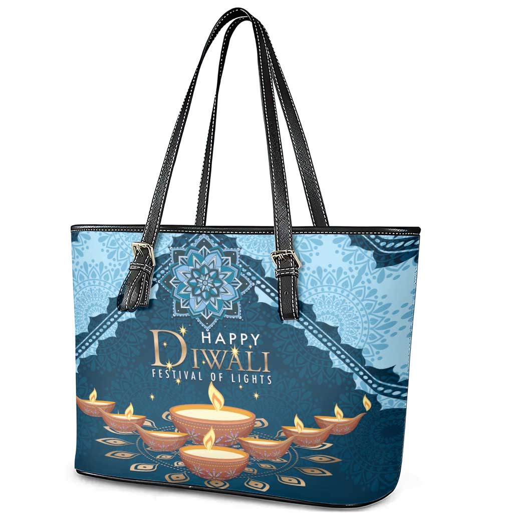 Diwali Leather Tote Bag Festival of Lights - Wonder Print Shop