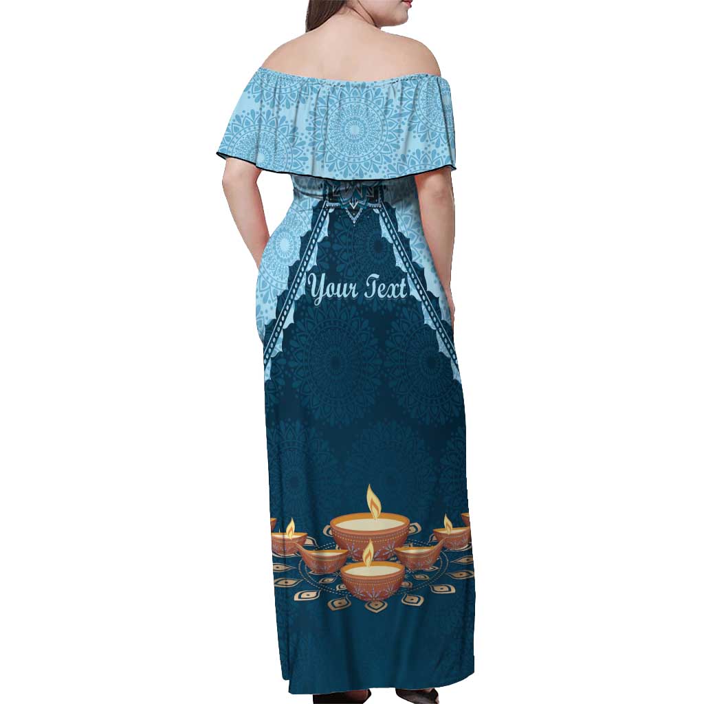 Personalized Diwali Off Shoulder Maxi Dress Festival of Lights - Wonder Print Shop